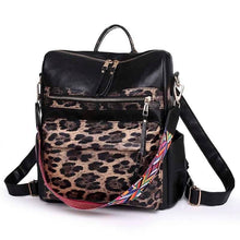 Load image into Gallery viewer, Black&amp;Leopard Brooke Backpack
