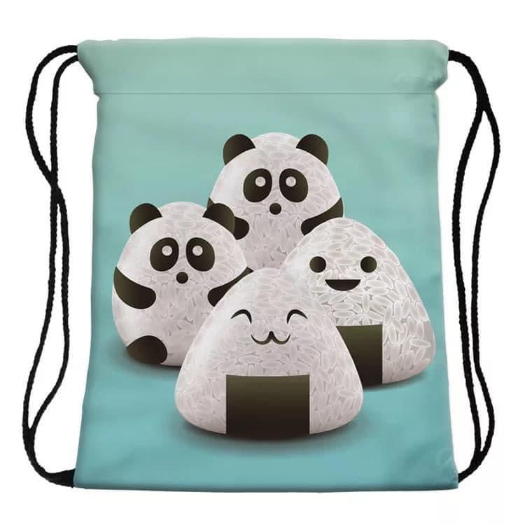 Panda Holding A Spray Paint Drawstring Bag